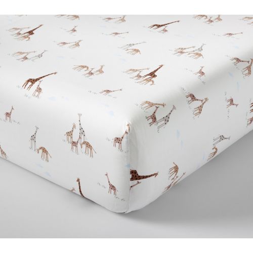 Goldie Giraffe Organic Cotton Crib Fitted Sheet