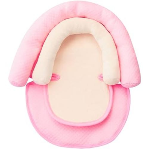 AIPINQI Baby Head Support for Car Seats, 2-in-1 Toddler CarSeat headrest Insert Cushion Soft Head Support Pillow Cushion for Newborn, Pink