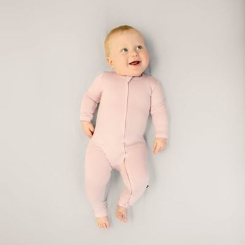 Larkspur Baby Zip Romper in Rose - 3-6