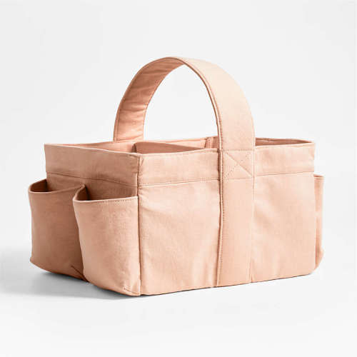 Elegant Pink Cotton Diaper Caddy