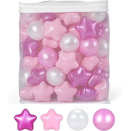 Star Ball Pit Balls for Toddlers -100pcs Phthalate Free BPA Free Non-Toxic Crush Proof Play Balls Play Tent Pool Playhouse Playpen Party Decoration.