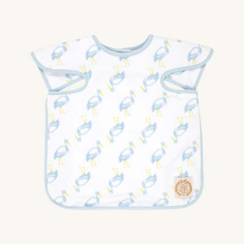 Big Bite Bib - Sir Proper Stork with Buckhead Blue