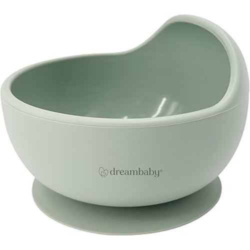 Dreambaby Silicone Suction Scooper Bowl - High Edge for Self Feeding - 100% Food Grade Silicone Bowl for Baby Led Weaning