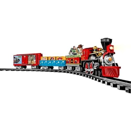 Lionel Battery-Operated Disney Toy Story Toy Train Set with Locomotive, Train Cars, Track & Remote with Authentic Train Sounds, & Lights for Kids 4+