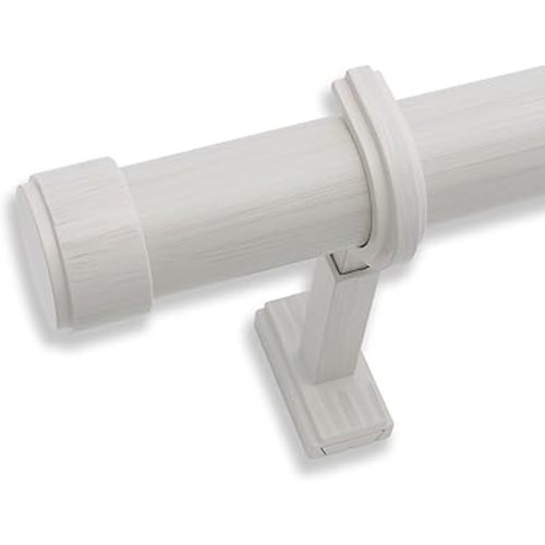 BlastHome™ Luxury 5 ft Custom Curtain Rod – 1 1/4" Large Diameter – Premium Brackets & Endcaps – Nonadjustable Rods Connect for a Seamless Look – Brushed White Finish