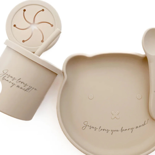Jesus Loves You Beary Much Cup, Plate & Spoon Set – OUR HOUSE ABOVE