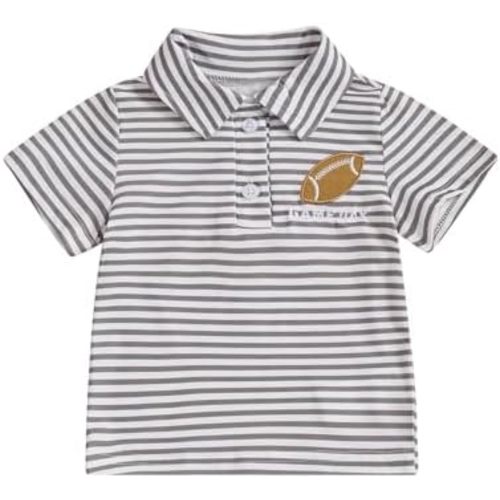 Toddler Baby Boy Shirt Golf Stripes Short Sleeve Button Down T-Shirt Tops Cute Infant Casual Tee Summer Clothes