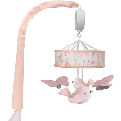 Living Textiles Baby Musical Mobile - Meadow | Crib Toy, Plush Bird Characters, Nursery Decor, Calming Soother with 12 Lullabies | Baby Essential and Perfect Baby Toy for Boys and Girls