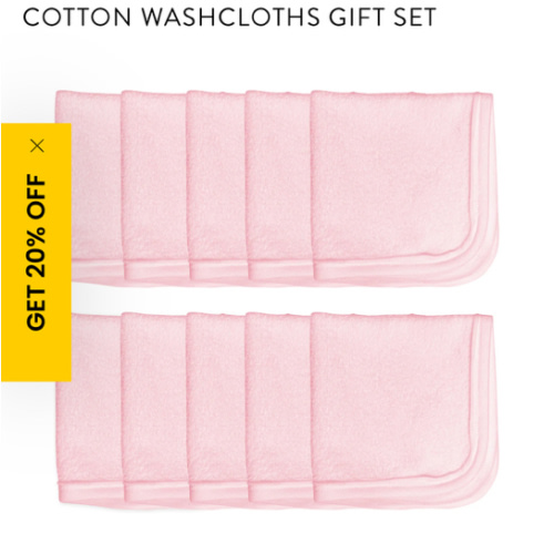 10-Pack Organic Cotton Baby-Terry Wash Cloths, Bright White | Honest Baby Clothing