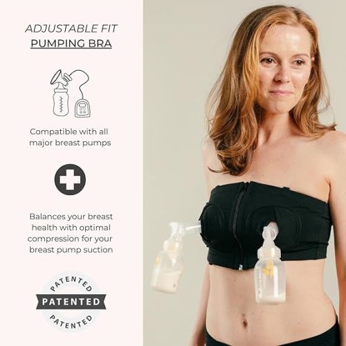 Hands-Free Pumping Bra - Comfortable, Adjustable, Customizable - Converts Nursing Bra or Maternity Bra to Breast Pump Bra
