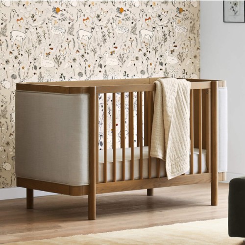 Redondo Upholstered Wood Convertible Baby Crib