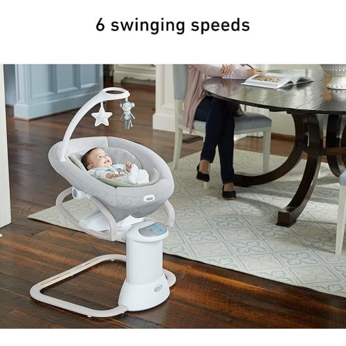 Graco Soothe My Way with Removable Rocker, Madden - Versatile Baby Swing & Portable Rocker