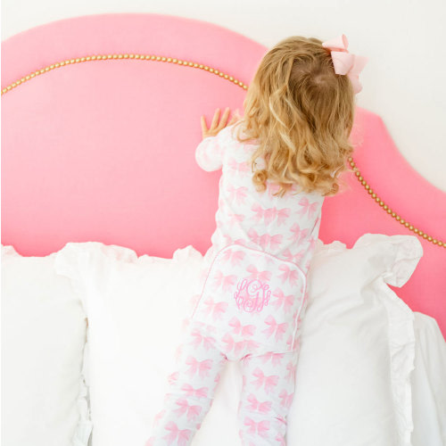 Pink Bow Zip Sleeper