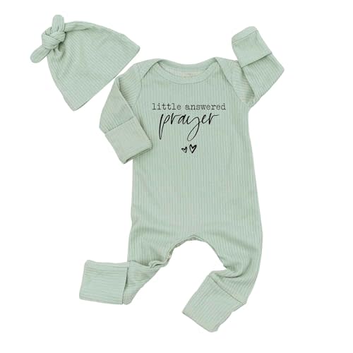 STALOFAZ Little Answered Prayer Baby Bodysuit Announcement Romper 0-3 Months Clothes Cute Religious Infant Boys Girls Outfit