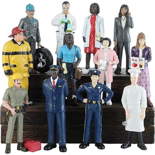 12 Professional Character Models Figures Set Pretend Career Figures Creative Minds Playthings Pretend Professionals Career Figure Set