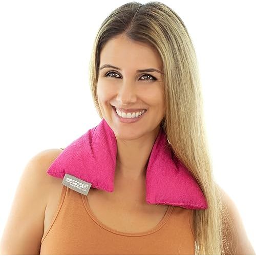 Bed Buddy Microwavable Heating Pad and Cooling Neck Wrap, Comfort Wrap for Neck and Shoulders, Microwavable for Moist Heat Therapy and Freezable for Cooling Therapy, Pink, Lavender & Rose Aromatherapy
