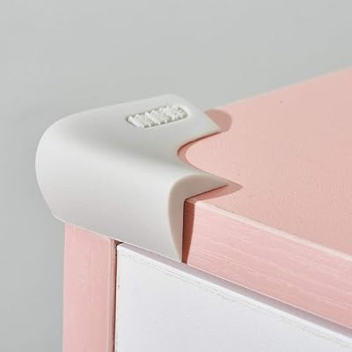 Food-Graded Silicone Corner Protectors, Baby Proofing Table Edge Guards, Pre-Tapep Adhesive Kids Safety Proof, Cabinets Fireplace Furniture Bumpers (8, Gray)