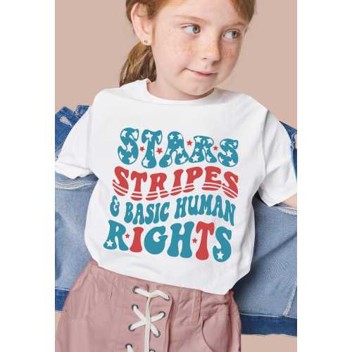 Stars Stripes And Human Rights Toddler Shirt, Retro 4th Of July Shirt, Patriotic Kids Tee, Liberal American Shirt, USA Baby T-Shirt