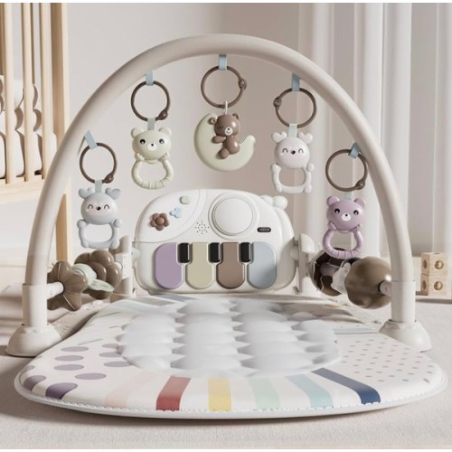 Baby Play Mat Baby Toys,Baby Gym Tummy Time Play Piano Activity Mat with 5 Infant Sensory Toys,Music & Light Infant Newborn Gifts for Babies Toddlers 0-3 6-9 11 12 Months.