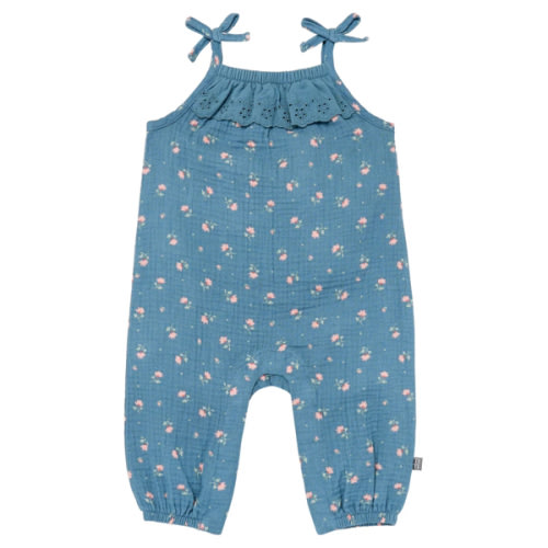 Baby Girls Teal Aster Flower Sleeveless Ruffle Romper – Gerber Childrenswear