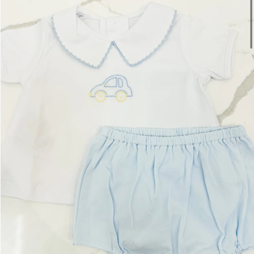 Bailey Diaper Set - Blue Car | Posh Tots Children's Boutique