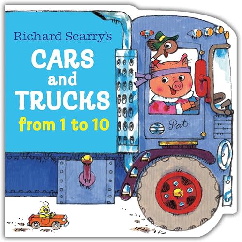 Richard Scarry's Cars and Trucks from 1 to 10 (A Chunky Book) Board book – May 2, 2023