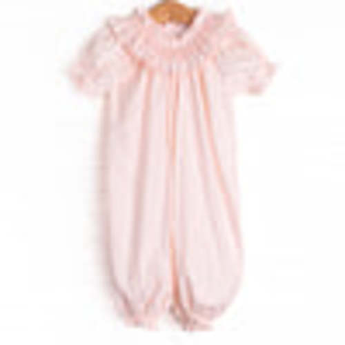 Powder Pink Petals Smocked Romper, Pink – Stitchy Fish