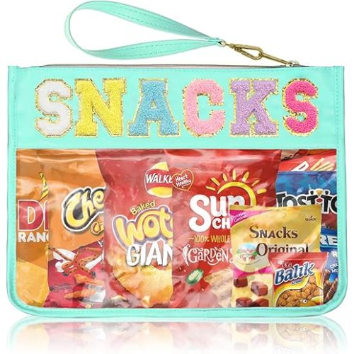 Snack Bags Clear Pouch Travel Makeup Bag Chenille Letter Bags for Zipper Pouch Clear Cosmetic Bag Clearly Tote Bag Makeup Travel Bags for Women