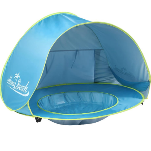 Monobeach Baby Beach Tent Pop Up Portable Shade Pool in blue or pink