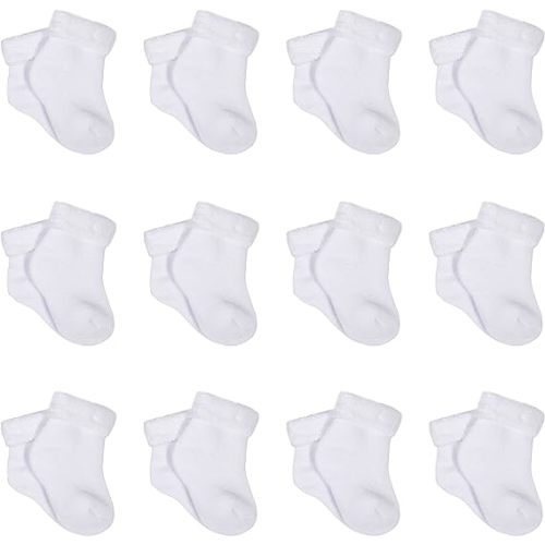 Gerber Baby 12-pair Sock Bundle - 3-6 Months - White