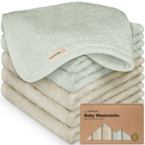 6pk Deluxe Baby Washcloths, Organic and Soft Baby Wash Cloth, Baby Bath Towel, Face Cloths