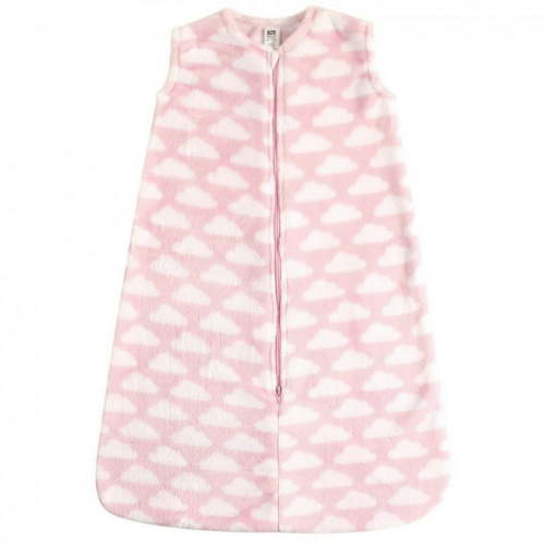 Hudson Baby Infant Girl Plush Sleeping Bag, Sack, Blanket, Pink Clouds Plush, 6-12 Months