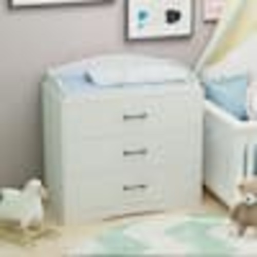 FUFU&GAGA 3-Drawer White Wood Kid Dresser Chest Drawers Dresser Storage Organizer Cabinet 35.4 in. H x 35.4 in. W x 19.2 in. in. D KF200067-02-KPL