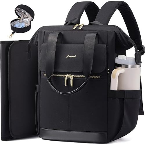 LOVEVOOK Baby Diaper Bag Backpack, Large Bag for Boys & Girls, Travel Waterproof Bags w/Changing Pad, Stroller Straps, Pacifier Case, Essentials Must Haves Newborn Stuff for Mom & Dad - Unisex