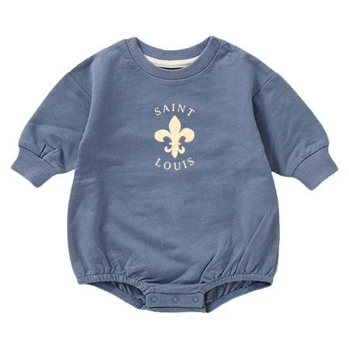 Saint Louis Fleur de Lis Baby Onesie Bubble Romper - Blue