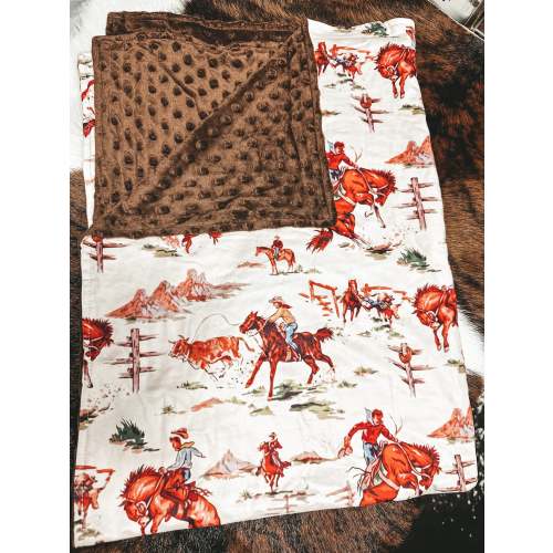Minky Rodeo Baby Blanket