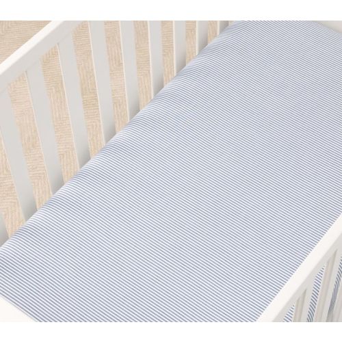 Oxford Stripe Organic Crib Fitted Sheet
