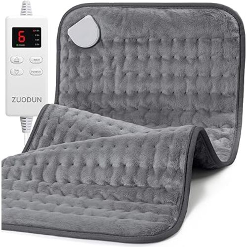 Heating Pad for Back, Neck, and Shoulder Pain Relief, Electric Heat Pad with 6 Heat Levels, Moist Heat Option, Auto Shut-Off, Birthday Christmas Gifts for Women Men Mom Dad Grandma, Gifts for her