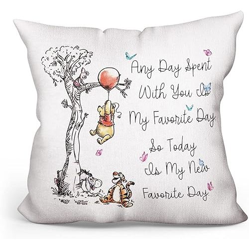 Friendship Gifts for Women Friends, Women, Girls, BFF, Besties, Favorite Day Quotes Throw Pillow Cover Cute Pillow Case Linen Pillowcase Cushion Case Home Decor Gifts - 18x18 Inch