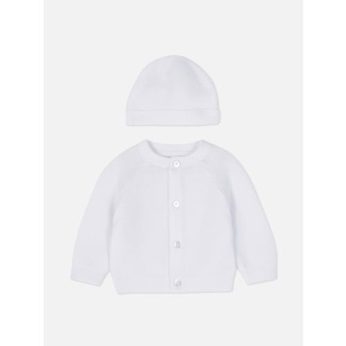 Premature Cardigan and Hat Set