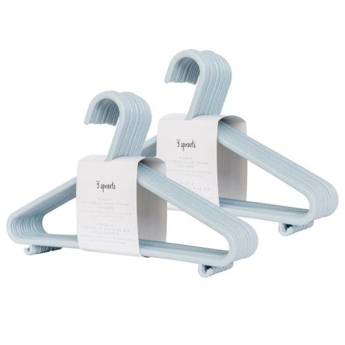 3 Sprouts Kids & Baby Wheat Straw Plastic Hangers 30 pack - Blue