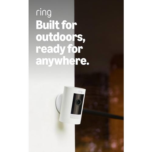 Ring Outdoor Cam (Stick Up Cam), Weather-resistant home or business security camera, outdoor ready, Live View, Color Night Vision, Two-Way Talk, motion alerts, Works with Alexa, 2-pack, White