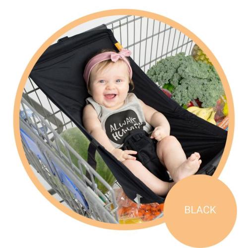 Baby Shopping Cart Hammock - Black Fabric