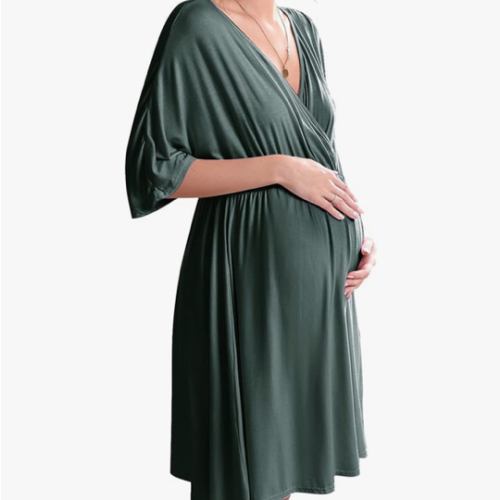 Ekouaer 3 in 1 Labor/Delivery/Hospital Gown Maternity Dress Nursing Nightgown Sleepwear for Breastfeeding