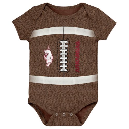 Arkansas Razorbacks Newborn & Infant Catch Me Football Bodysuit - Brown