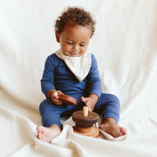 Goumi Kids x Babylist Bamboo & Organic Cotton Long Sleeve Bodysuit - Indigo, 3-6M