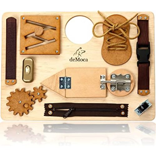Montessori Busy Board for Toddlers, Wooden Sensory Toy - Toddler Preschool Learning Activities for Fine Motor Skills Travel Toy – Educational Learning Toys for 3 Years Old and Up : Toys & Games