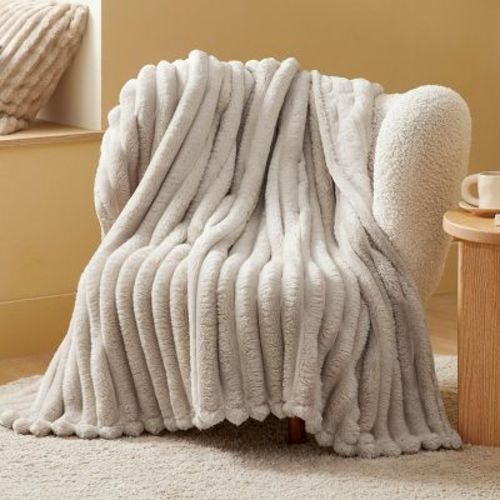 Bedsure Striped Flannel Fleece Blanket for Bed, Super Soft Throw Blanket for couch,Wider Striped Design