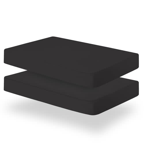 Biloban Crib Sheets Fitted, 2 Pack Crib Sheet Fits for Standard Crib Mattress, Neutral Toddler Bed Sheets for Baby Boys and Girl, Black, 52”X 28”