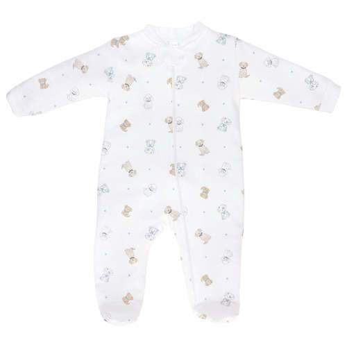 Puppy Love Printed Zipper Footie |  Baby Boy